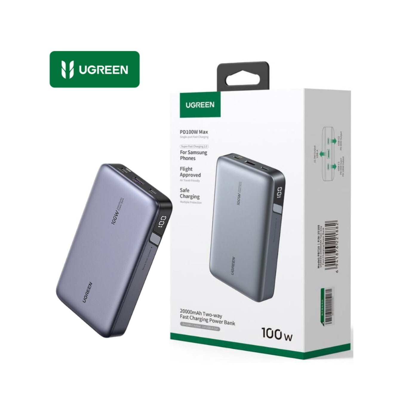 Power Bank UGREEN 20000mAh 100W Two-way PB720 - Achorao