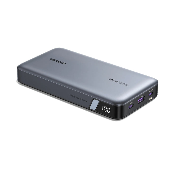 Banco de energía UGREEN PB205 con carga rápida bidireccional, 25000 mAh y potencia de 145W para carga eficiente.