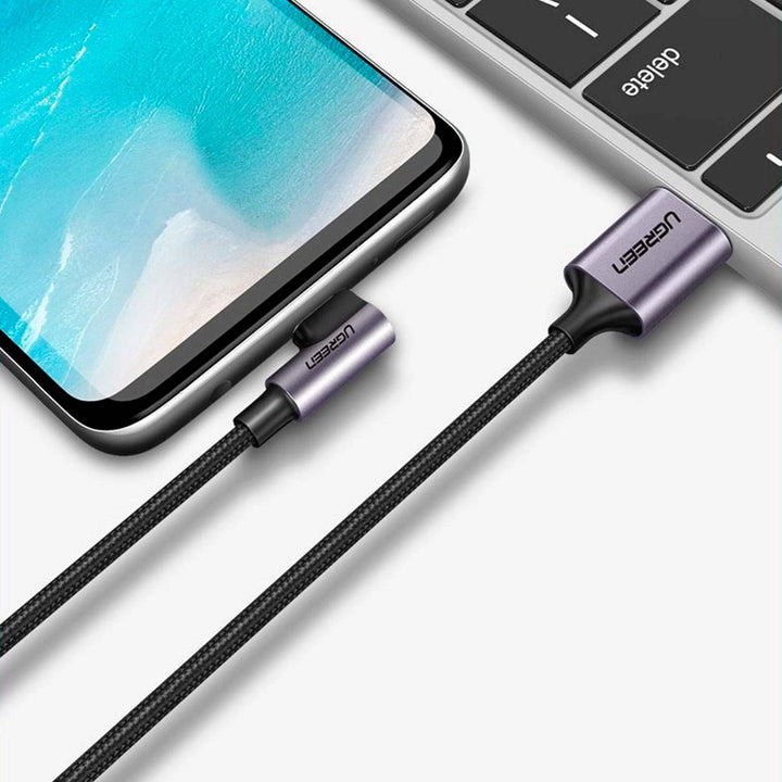 Angulo Recto USB-A a USB-C Cable 2m UGREEN (Space Gray) US284 - Achorao