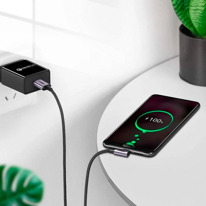 Angulo Recto USB-A a USB-C Cable 2m UGREEN (Space Gray) US284 - Achorao