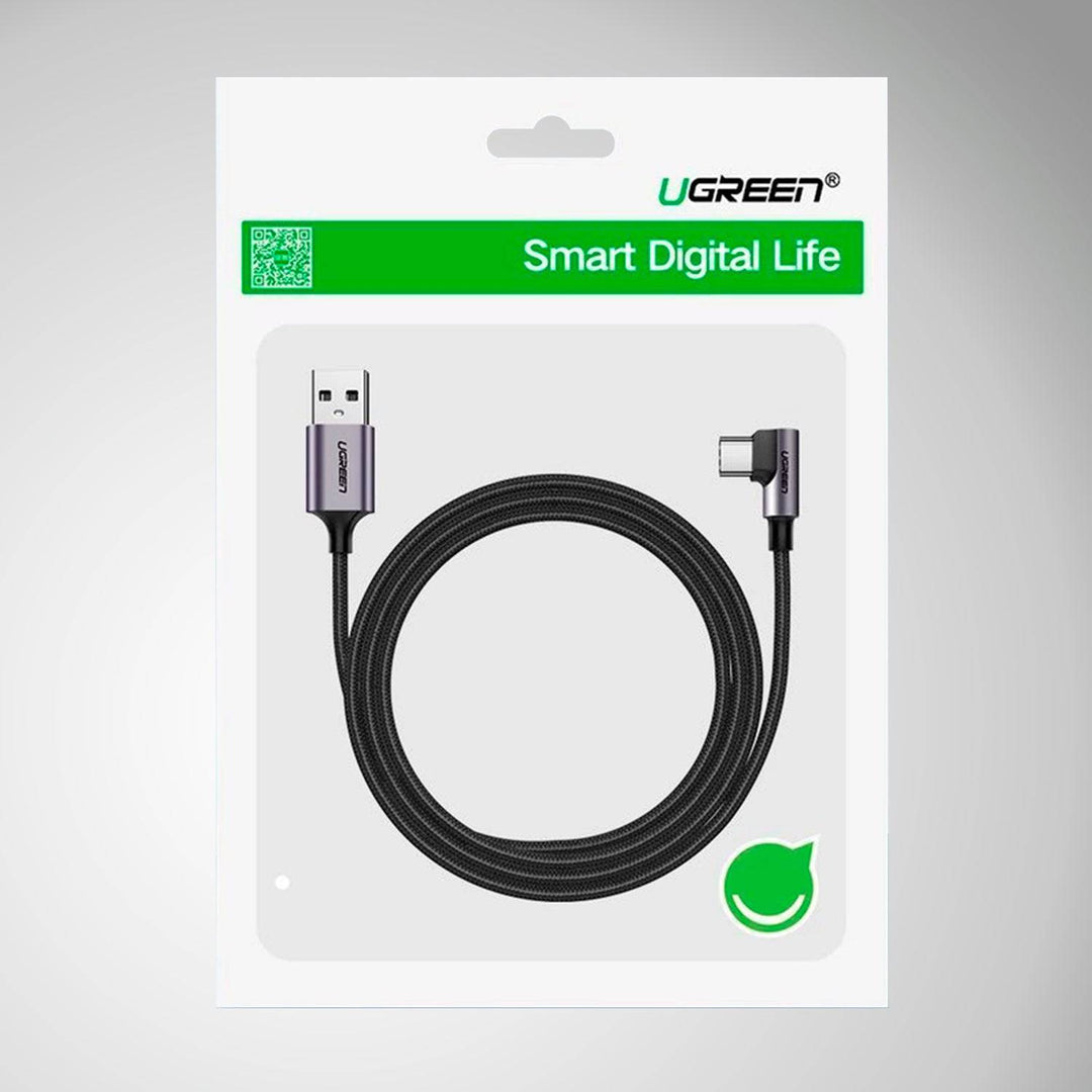 Angulo Recto USB-A a USB-C Cable 2m UGREEN (Space Gray) US284 - Achorao