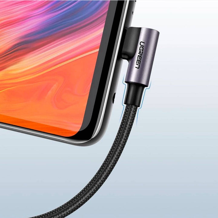 Angulo Recto USB-A a USB-C Cable 2m UGREEN (Space Gray) US284 - Achorao