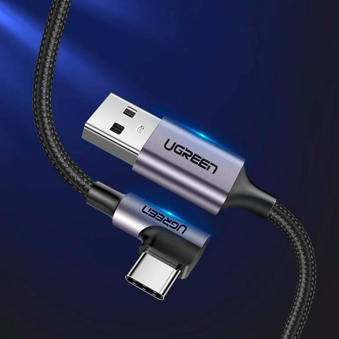 Angulo Recto USB-A a USB-C Cable 2m UGREEN (Space Gray) US284 - Achorao