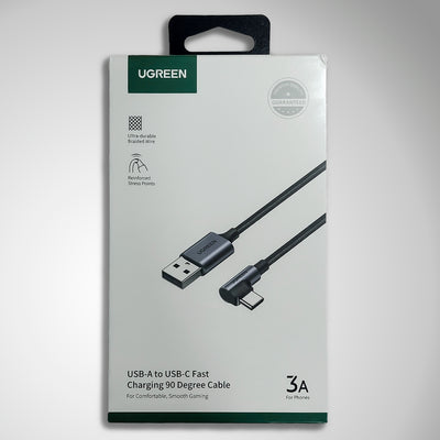 Cable USB Angulo Recto USB-A a USB-C UGREEN (Space Gray) US284 - Achorao