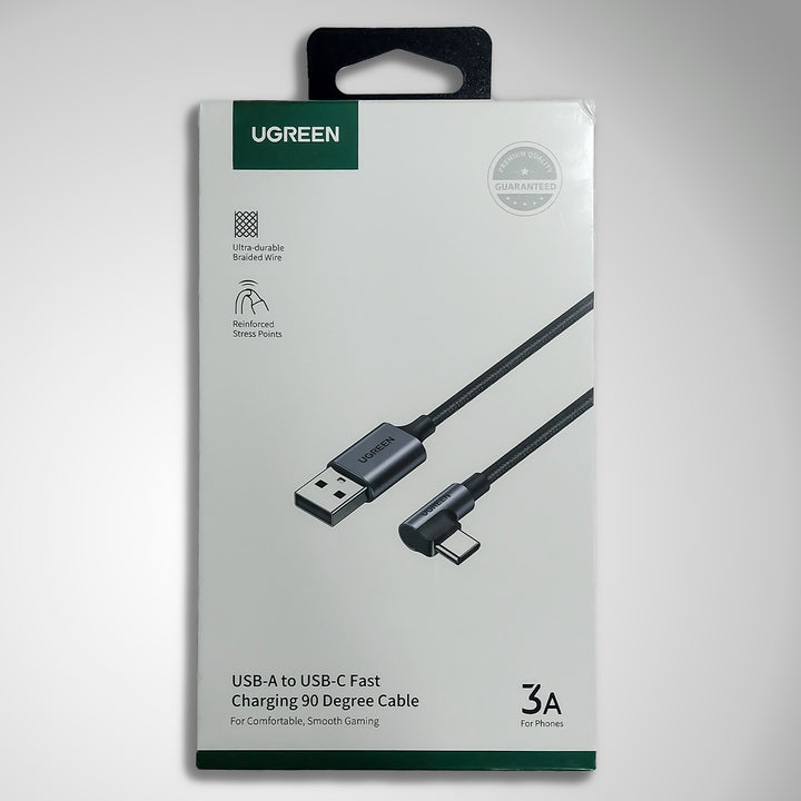 Cable USB Angulo Recto USB-A a USB-C UGREEN (Space Gray) US284 - Achorao