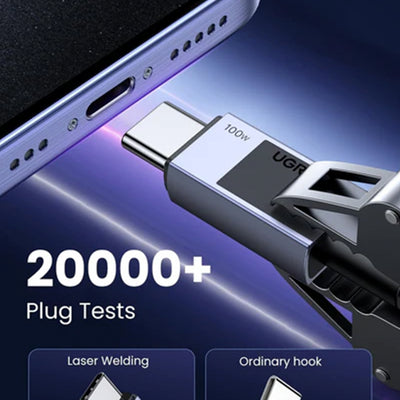 Cable de carga rápida y transferencia de datos Ugreen USB-C a USB-C L512 100W - 1m - Achorao