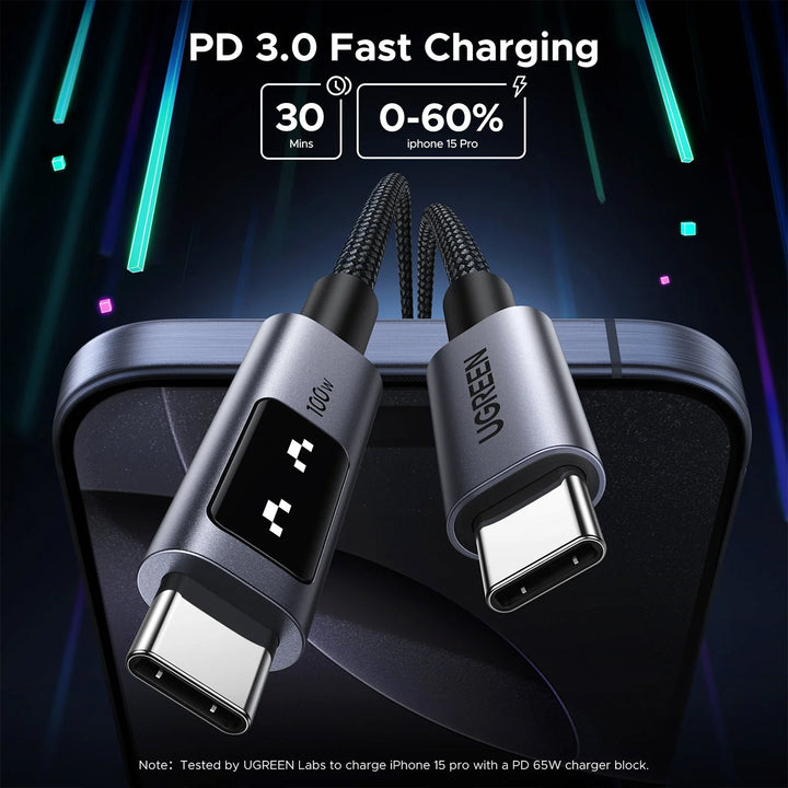 Cable USB-C a USB-C UGREEN Uno Cable 100W L509 - Achorao