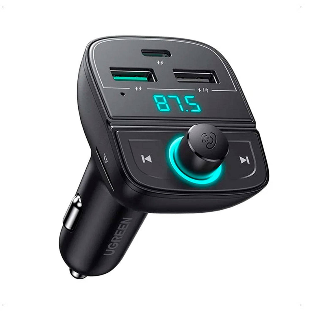 Cargador de auto Bluetooth UGREEN (5.0+PD+QC3.0+USB Flash Drive+TF) (Black) CD229 - Achorao
