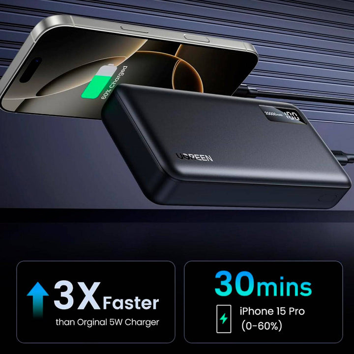 Power Bank de carga rápida UGREEN 20000mAh  bidireccional PB312 - Achorao