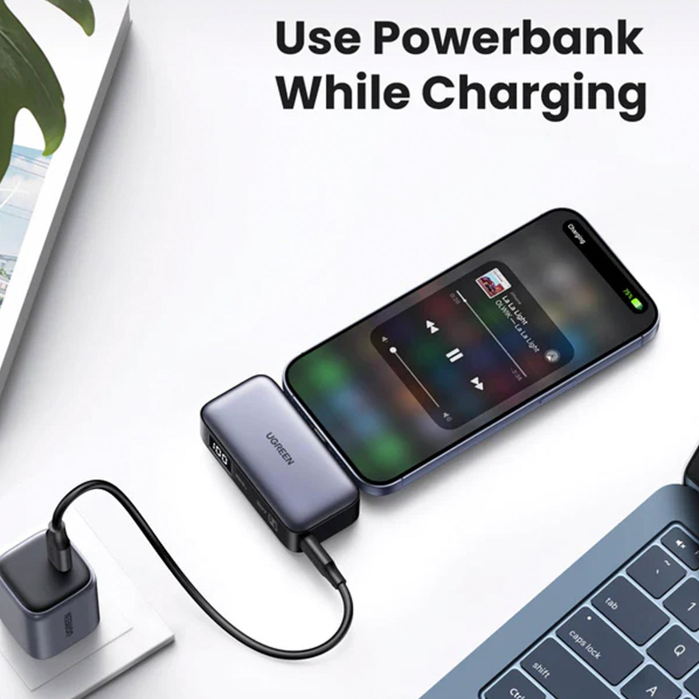 Power Bank UGREEN 5000mAh 20w PB503, con conector USB-C - Achorao
