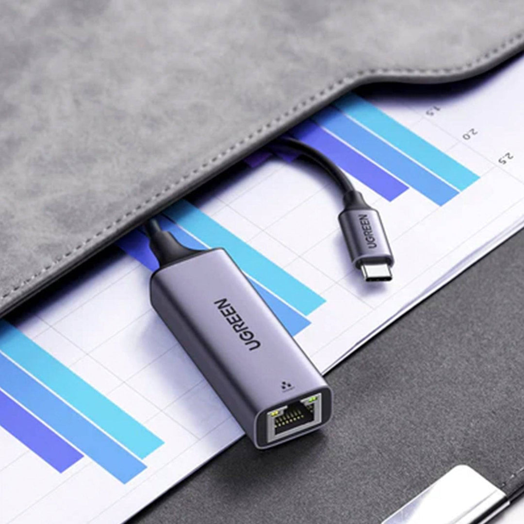 Adaptador Ethernet UGREEN USB Tipo C to 10/100/1000M (Space Gray) CM199 - Achorao