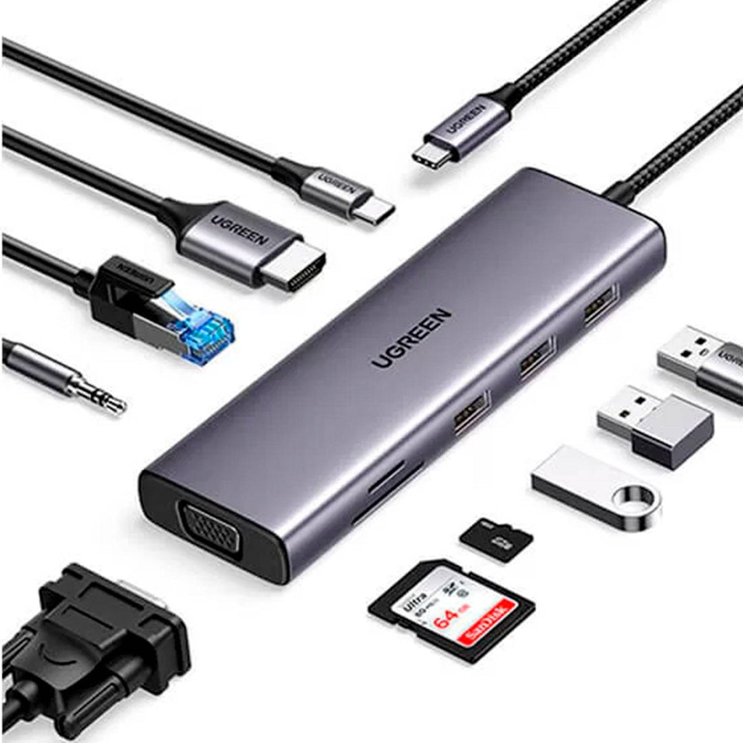 Adaptador Multifunción UGREEN USB-C CM498 - 10 en 1 - Achorao