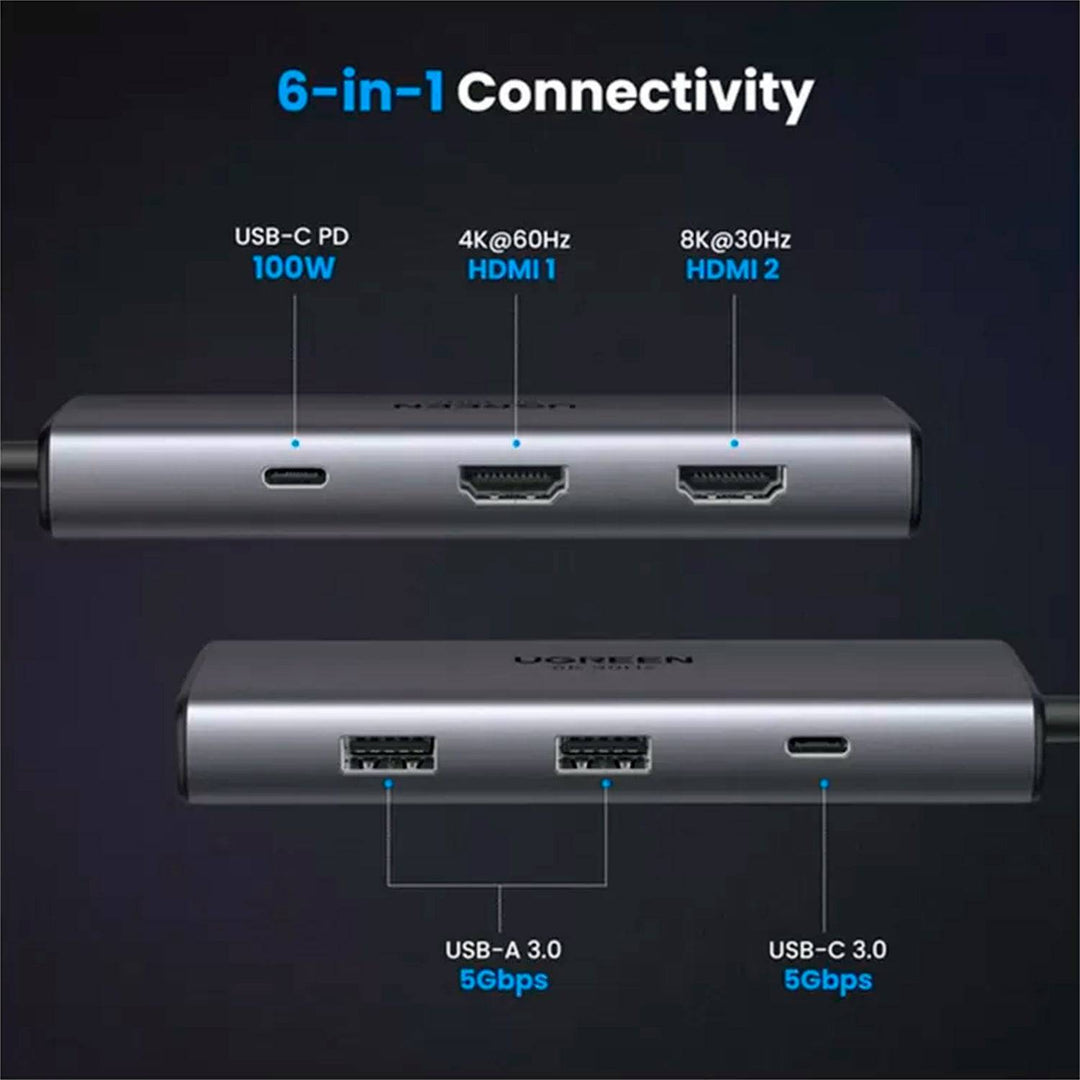Adaptador Multifunción UGREEN USB-C CM498 - 9 en 1 - Achorao