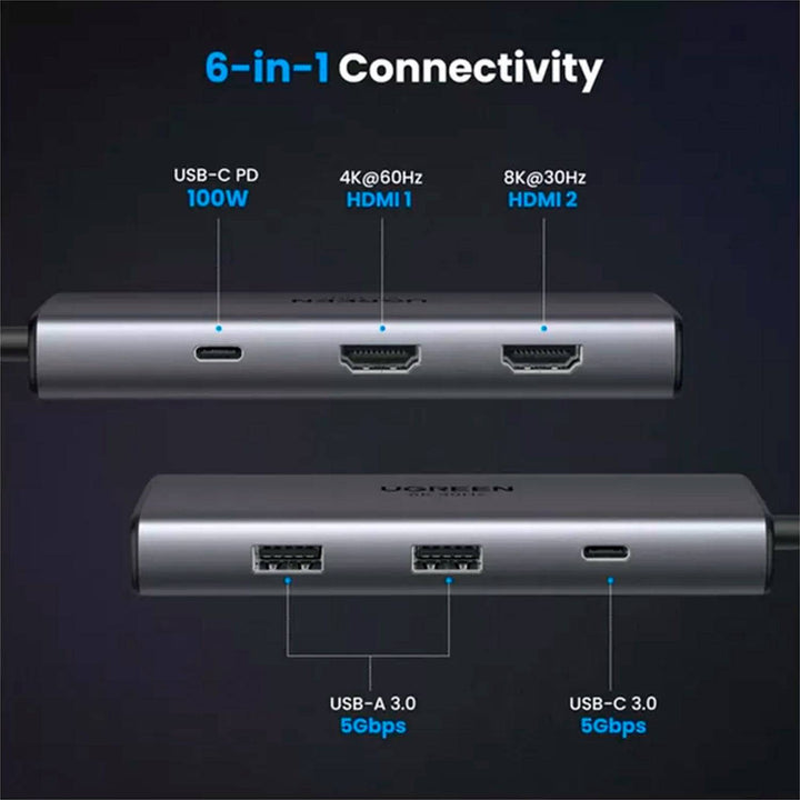 Adaptador Multifunción UGREEN USB-C CM498 - 9 en 1 - Achorao