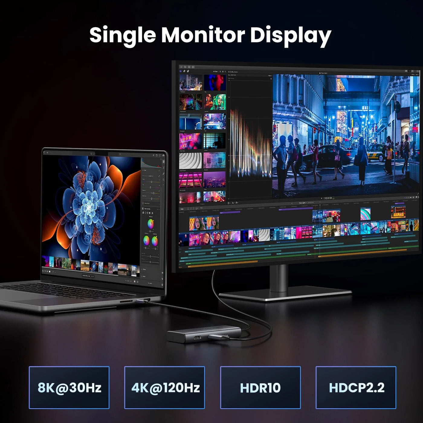 Adaptador multifunción USB-C UGREEN CM498 15852 (6 en 1) 8K 30Hz - Achorao