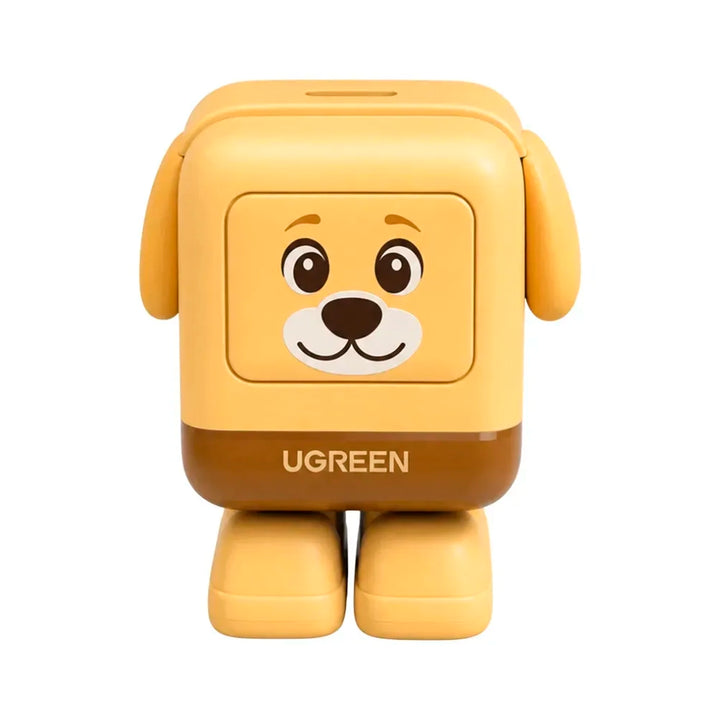 Cargador rápido Ugreen Uno Nexode RG Robot GaN de 30W con puerto USB-C, color dorado, para carga eficiente de dispositivos electrónicos.