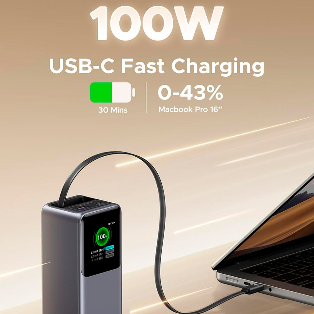 Power bank UGREEN PB726 20000 mAh, 165 W retráctil - Achorao