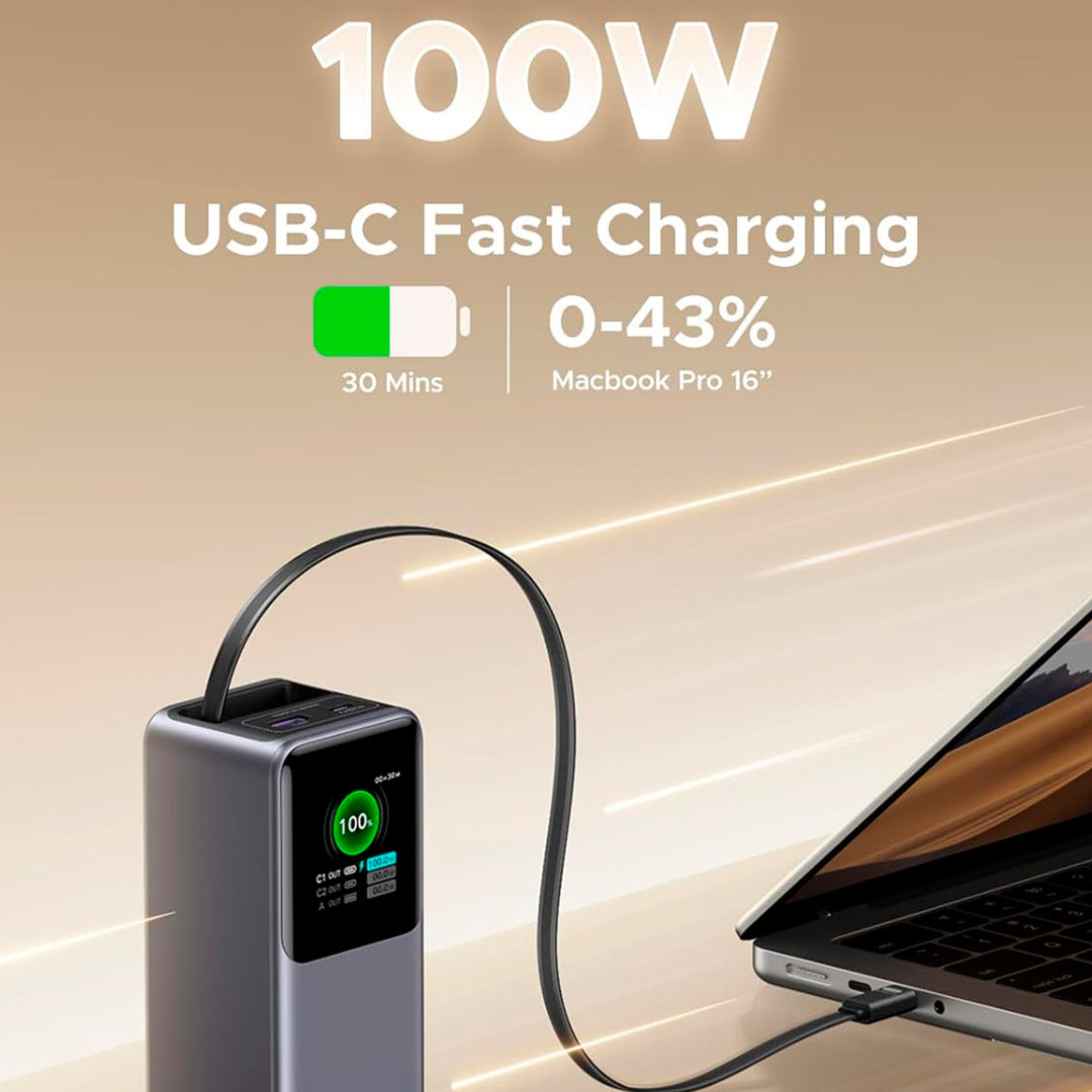 Power bank UGREEN PB726 20000 mAh, 165 W retráctil - Achorao