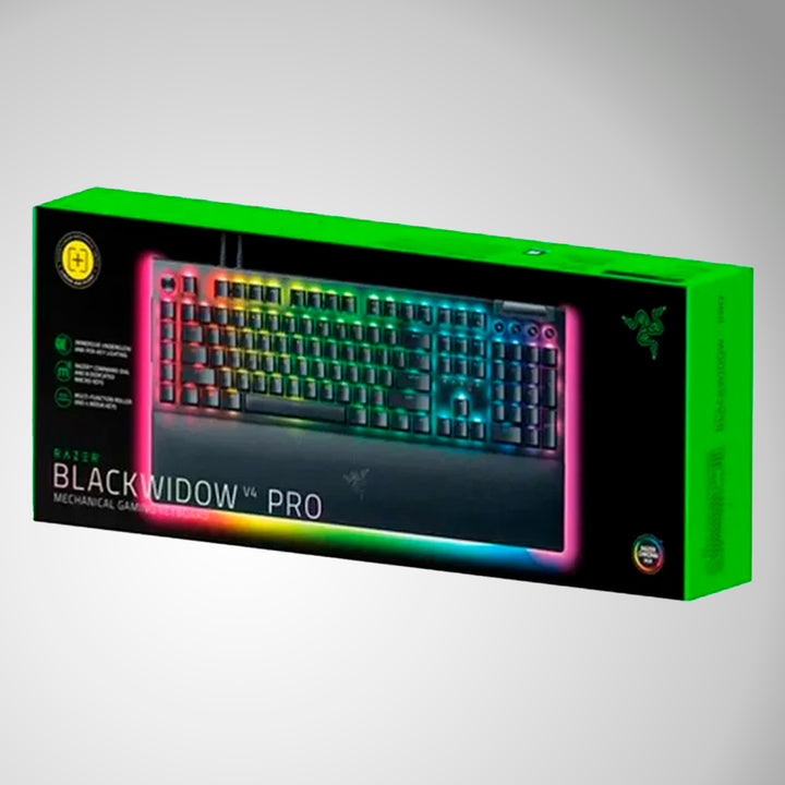 Teclado mecánico gamer Razer BlackWidow V4 Pro, RGB Chroma, switch Yellow lineal, layout inglés - Achorao