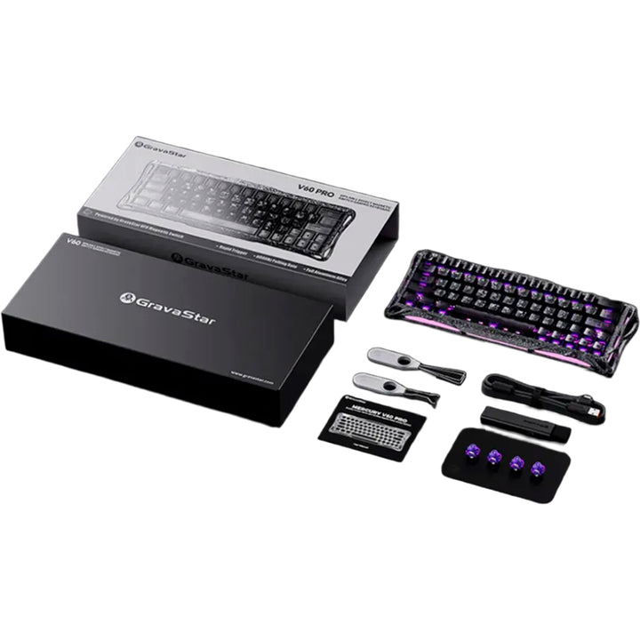 Teclado mecánico gamer GravaStar MERCURY V60 PRO HE Ingles