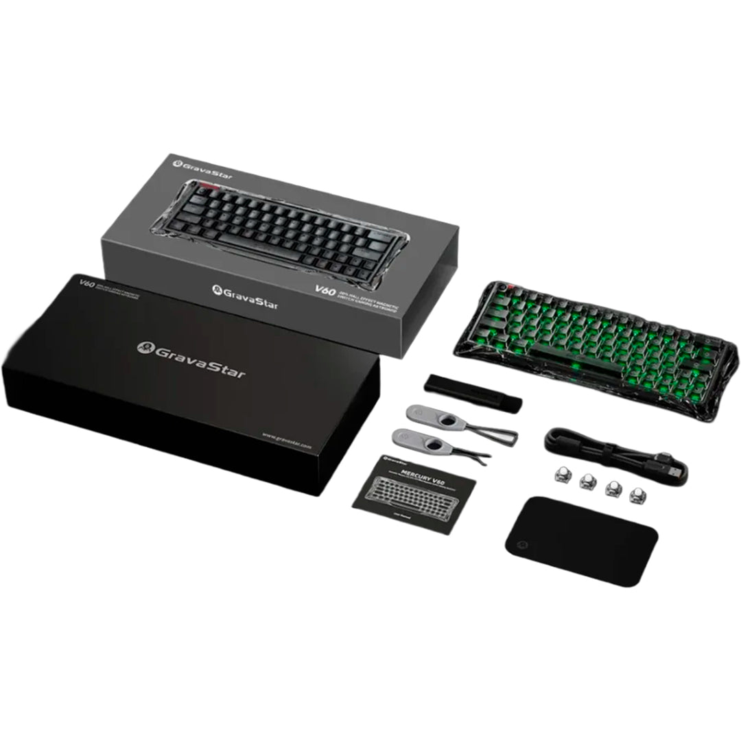 Teclado mecánico gamer GravaStar MERCURY V60 PRO HE Ingles