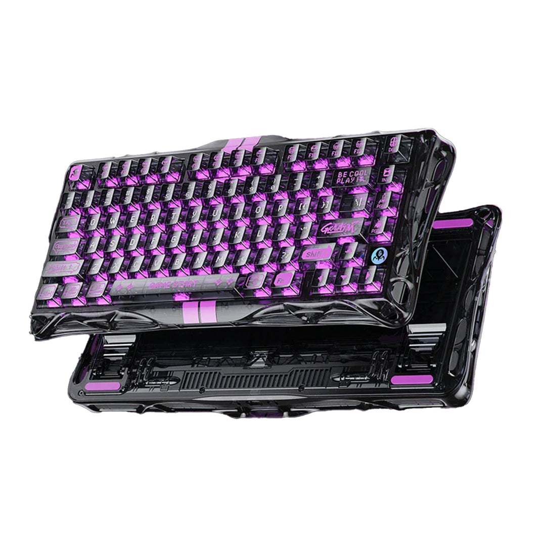 Teclado Gamer Gravastar Mercury V75 HE Lite, Cableado, Layout Inglés, Color Transparent Black - Achorao