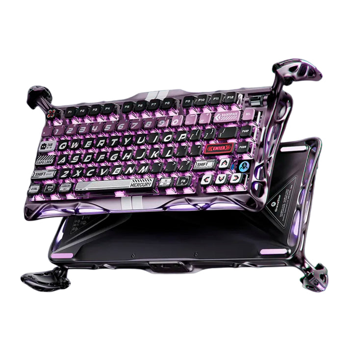 Teclado mecánico Gamer GravaStar MERCURY V75 PRO HE Cableado Ingles, Iron Purple - Magnetic Switch - Achorao