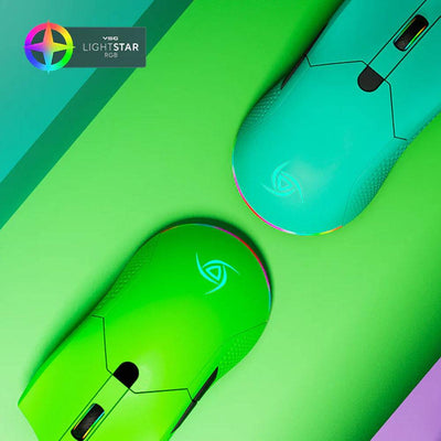 VSG Aurora Mouse Óptico Gamer Ambidiestro Ultraliviano, 6 Niveles de dpi, Gliders de Teflón, Botones Programables e Iluminación RGB, 72g - Achorao