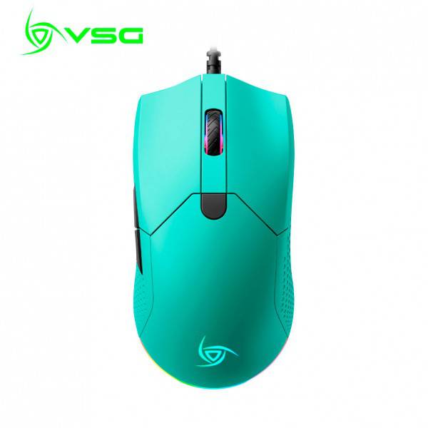 VSG Aurora Mouse Óptico Gamer Ambidiestro Ultraliviano, 6 Niveles de dpi, Gliders de Teflón, Botones Programables e Iluminación RGB, 72g - Achorao