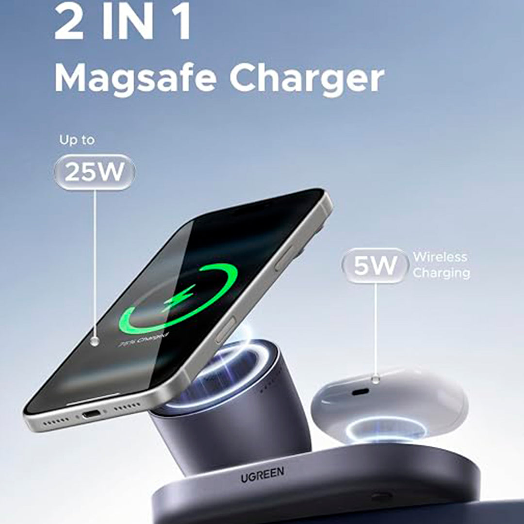 Cargador magnético UGREEN 2-in-1 Zapix series 25w W751