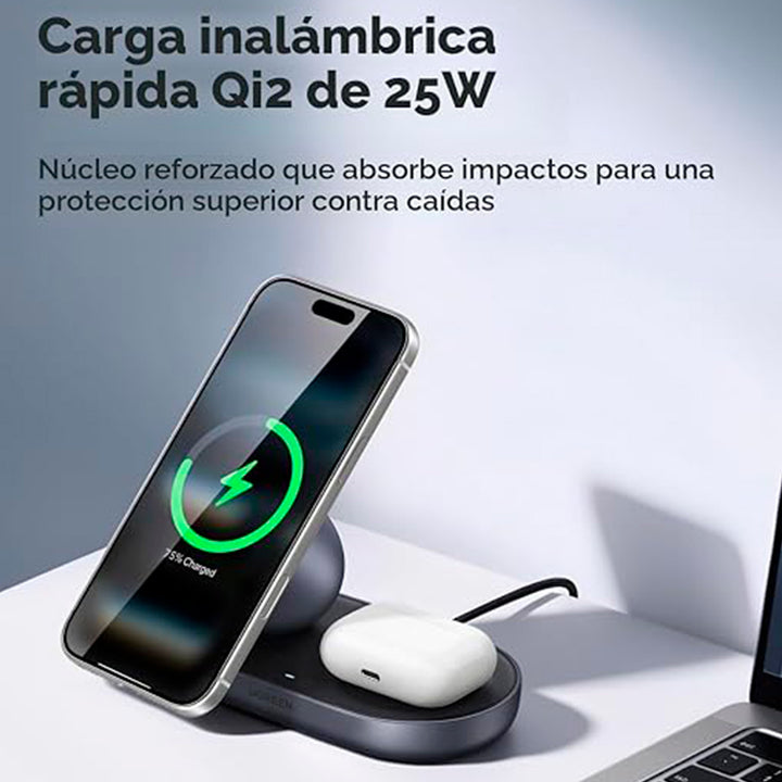 Cargador magnético UGREEN 2-in-1 Zapix series 25w W751