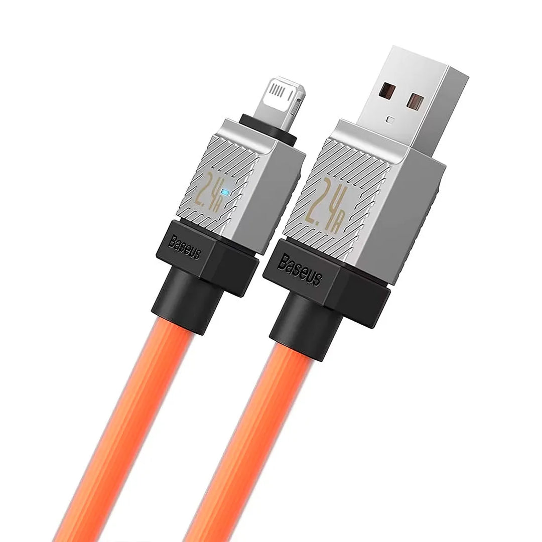 Cable Baseus USB-A a Lightning Coolplay Series, Naranja - Achorao