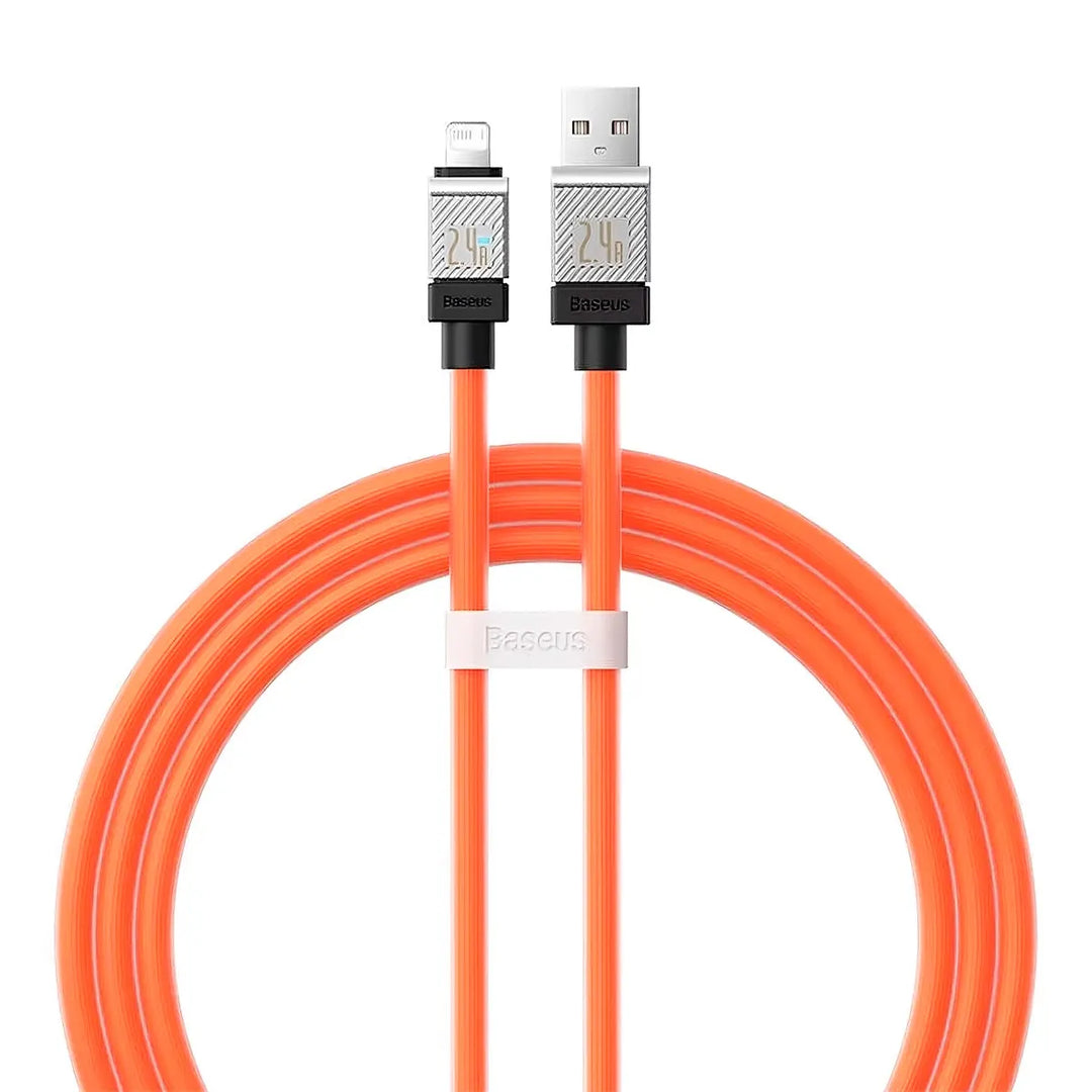 Cable Baseus USB-A a Lightning Coolplay Series, Naranja - Achorao