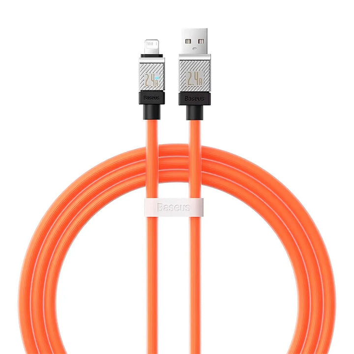 Cable Baseus USB-A a Lightning Coolplay Series, Naranja - Achorao