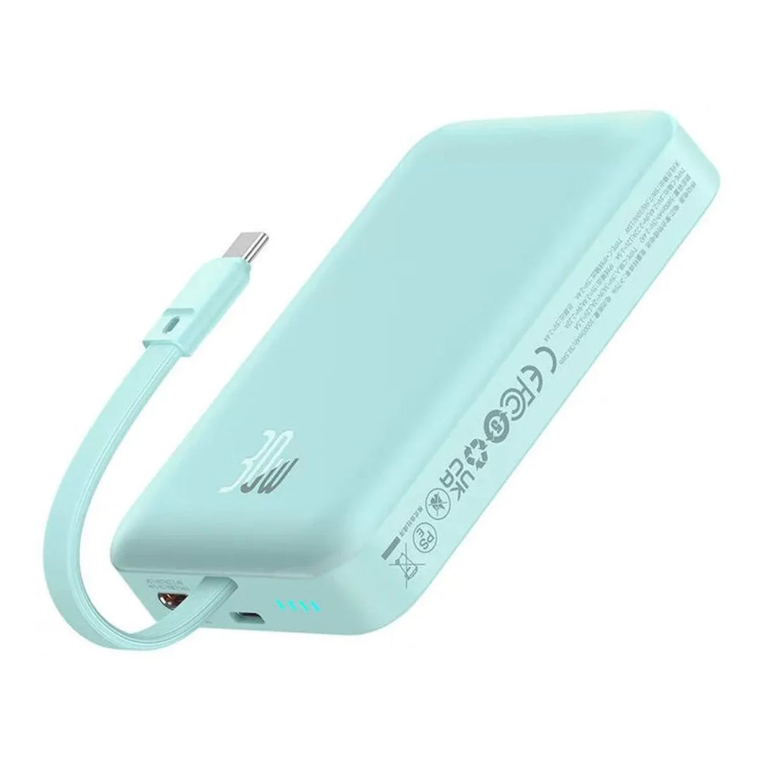 Mini PowerBank inalámbrico magnético Baseus, 10000 mAh, 30W Carga rápida, con cable tipo C