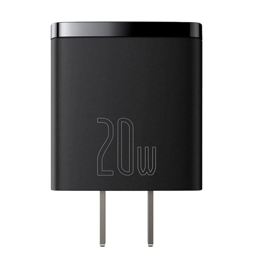 Combo Cargador + Cable Lightning Baseus 20W 3A dos salidas USB-A + Tipo-C US - Achorao