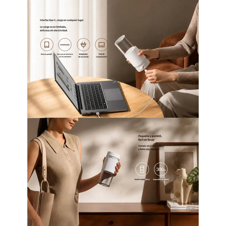 Licuadora Portátil Xiaomi Mijia Juicer Cup 2 Recargable 300ml Modelo MJZZB02PL