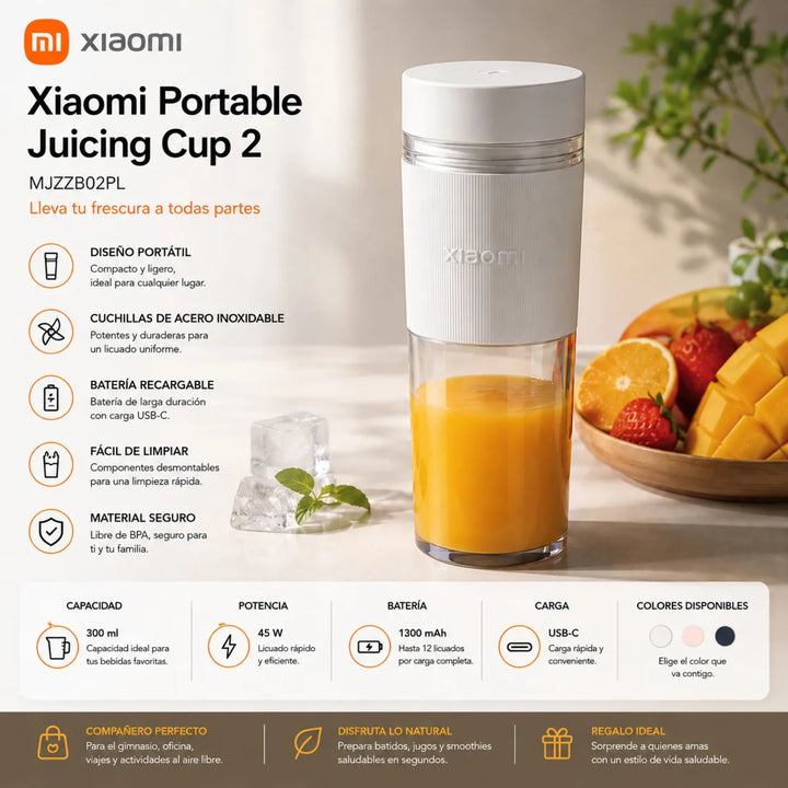 Licuadora Portátil Xiaomi Mijia Juicer Cup 2 Recargable 300ml Modelo MJZZB02PL