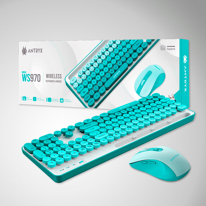 Combo Teclado y Mouse ANTRYX WS-970 GREEN