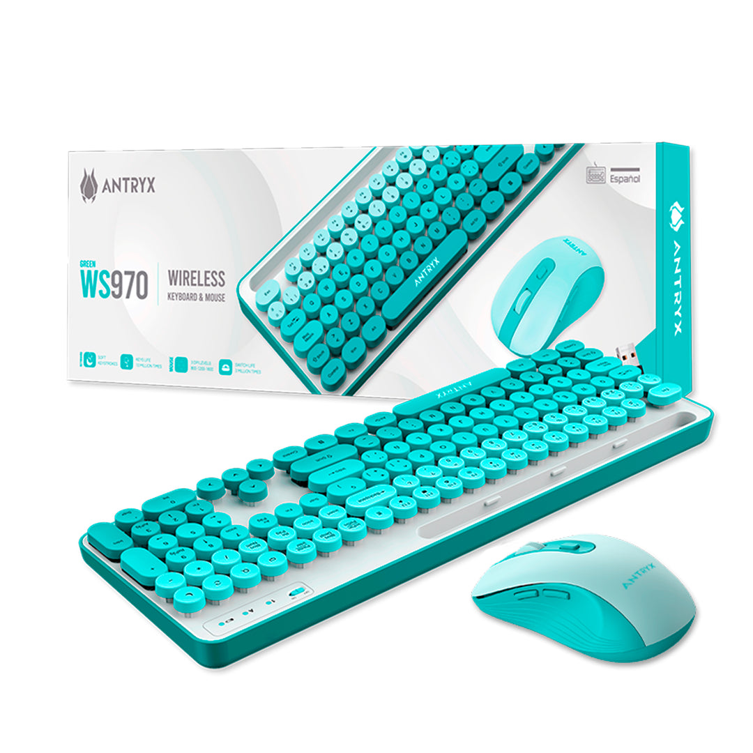 Combo Teclado y Mouse ANTRYX WS-970 GREEN