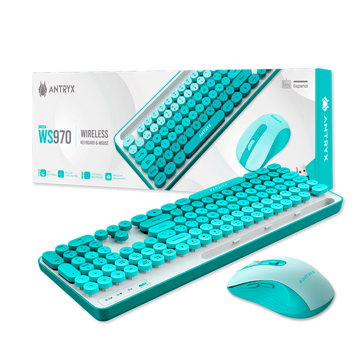 Combo Teclado y Mouse ANTRYX WS-970 GREEN