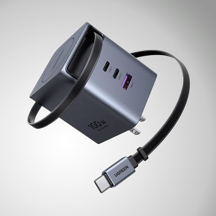 Cargador UGREEN Nexode Pro de 100 W GaN con cable retráctil X616 - Achorao