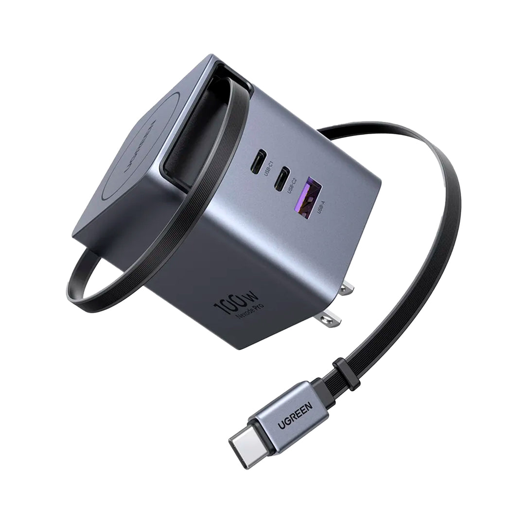 Cargador UGREEN Nexode Pro de 100 W GaN con cable retráctil X616 - Achorao