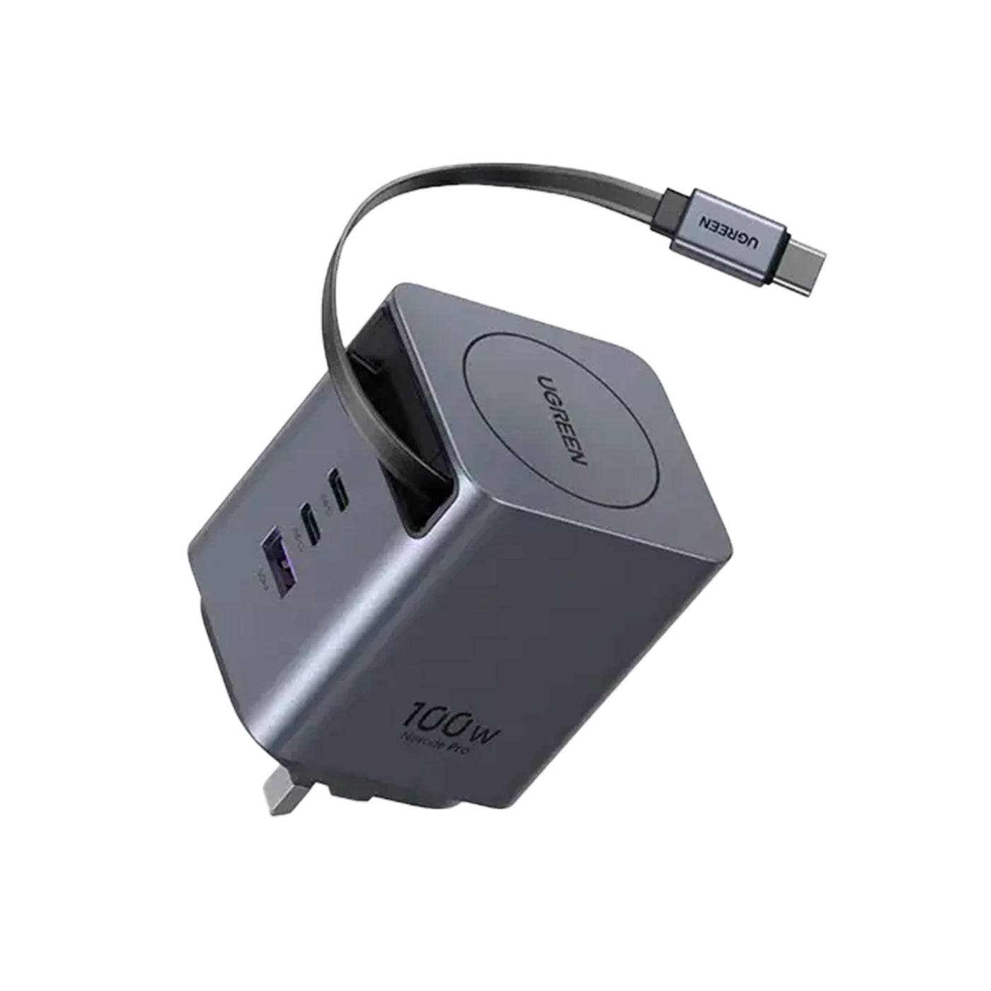 Cargador UGREEN Nexode Pro de 100 W GaN con cable retráctil X616 - Achorao