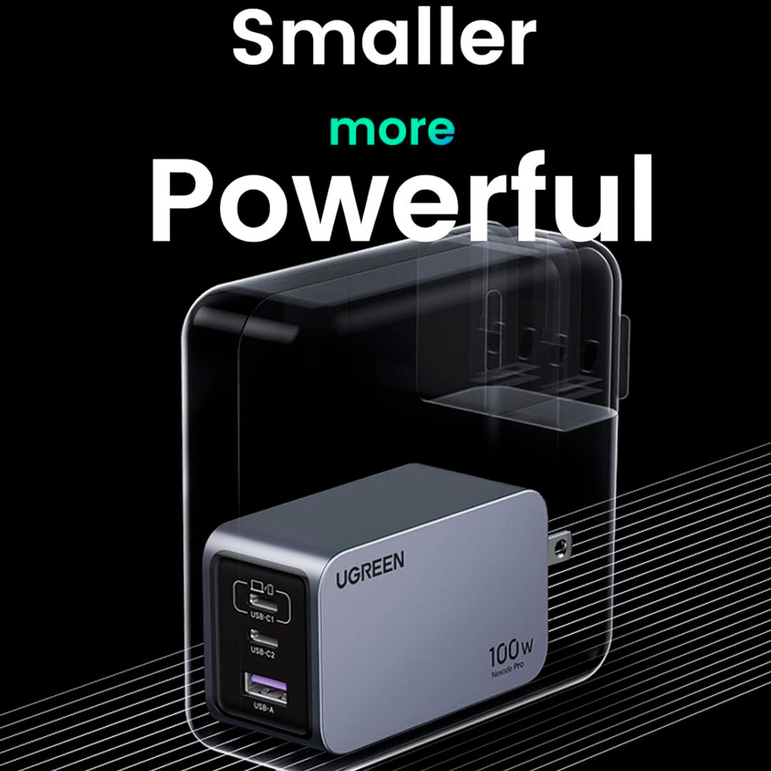 Cargador UGREEN Nexode Pro de 100 W con 3 puertos GaN X757 - Achorao