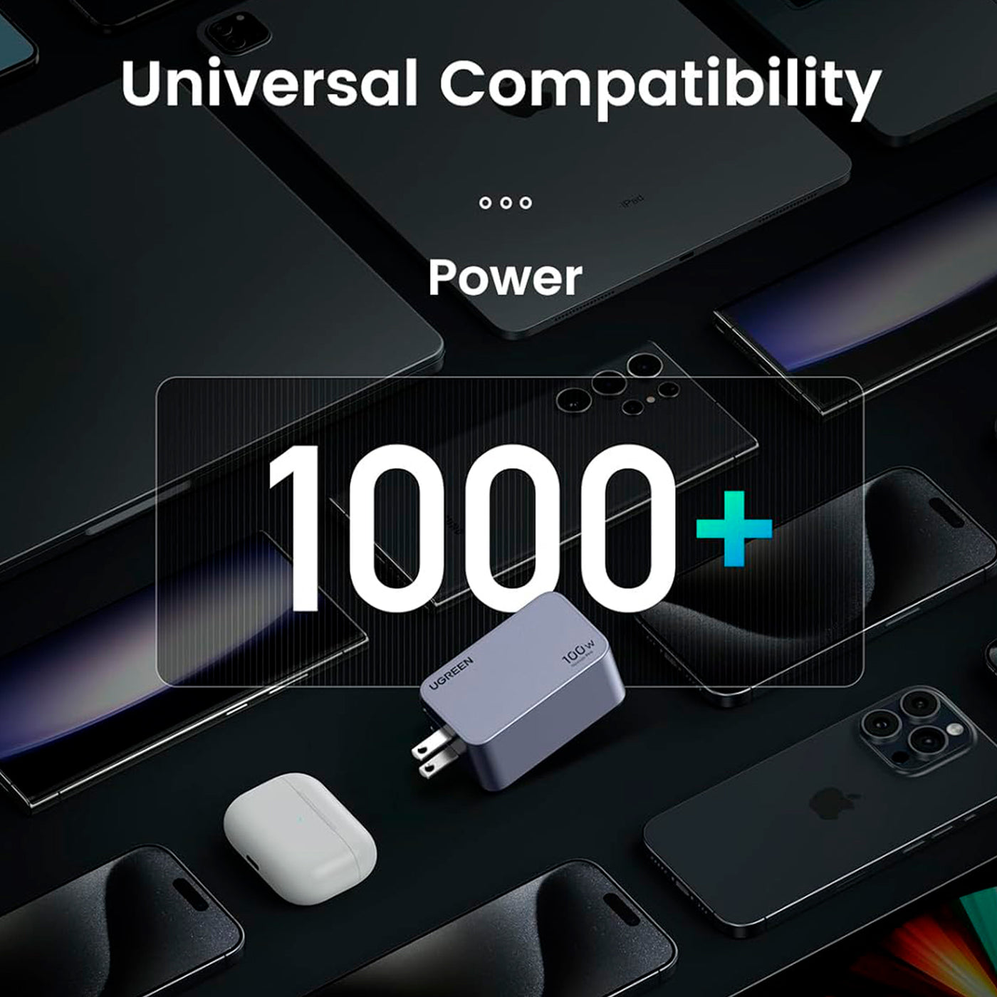 Cargador UGREEN Nexode Pro de 100 W con 3 puertos GaN X757 - Achorao