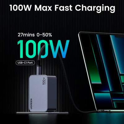 Cargador UGREEN Nexode Pro de 100 W con 3 puertos GaN X757 - Achorao