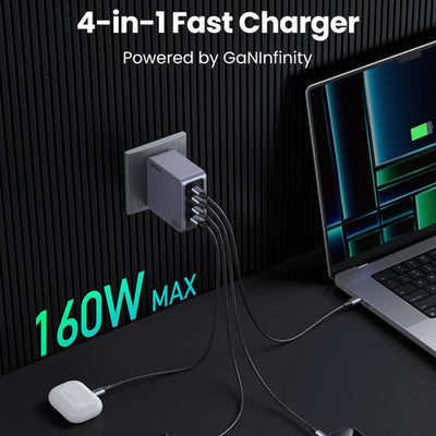 Cargador UGREEN Nexode Pro de 160 W y 4 puertos GaN X763 - Achorao