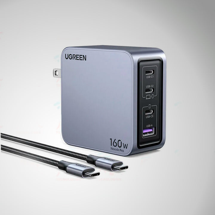 Cargador UGREEN Nexode Pro de 160 W y 4 puertos GaN X763 - Achorao