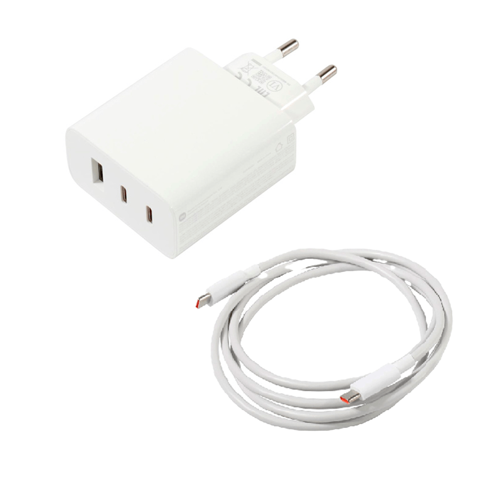 Cargador Xiaomi 67W GaN 2C1A Cargador de Pared para Smartphone USB-A 67W + Cable Tecnología de enfriamiento GaN (nitruro de galio) - Achorao
